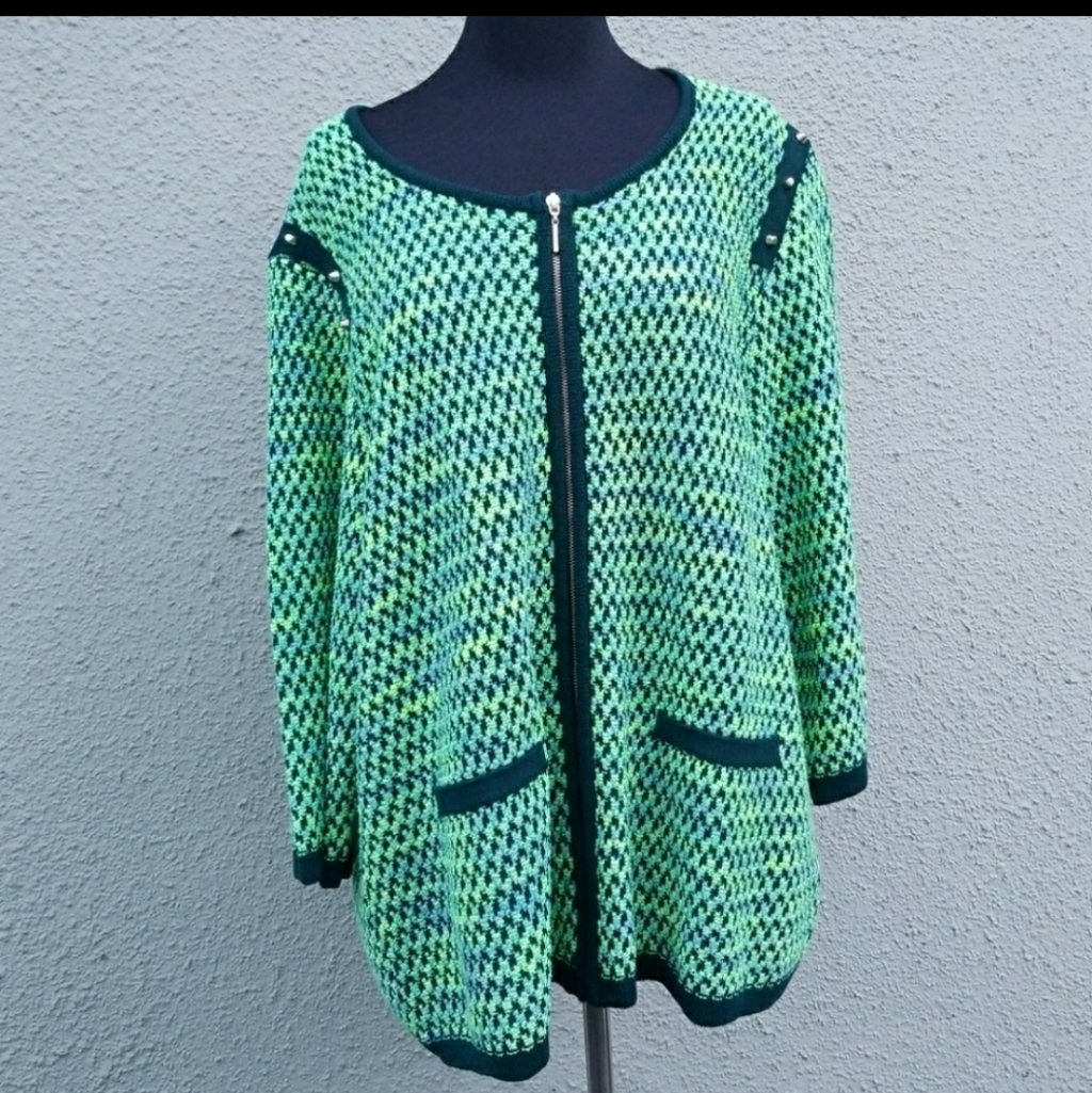 Nwot Micheal Simon Zip Front Cardigan
